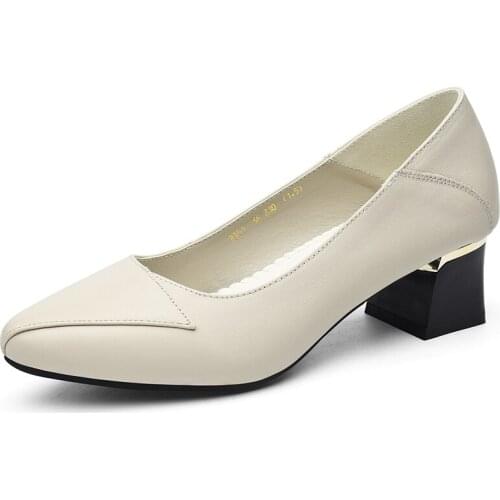 Pointed Thick-Heeled Single Shoes, Set Foot Solid Color Shoes For Women, WomenS Platform Shoes