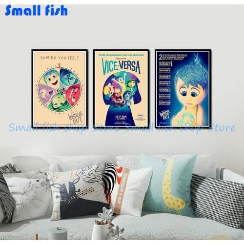 Inside Out A Home Furnishing decoration Kraft Movie Poster Drawing core Wall stickers 42*30 cm