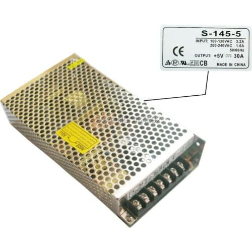 DC 5V 30A Aluminum Universal Regulated Switching Power Supply Use For CCTV Cameras Led Strips Home Appliances Free DHL Shipping