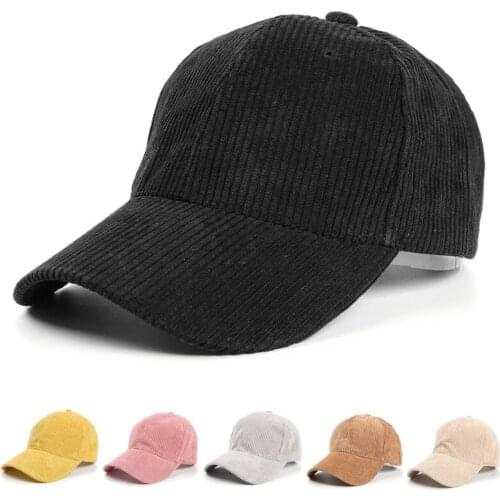 Corduroy Solid Color Adjustable Dad Hat Unisex Outdoor Spring Autumn Hard Top Men Korean Version Baseball Cap Peaked Cap