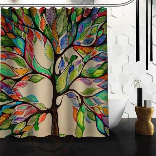 Custom The tree of life Shower Curtain Bath Novelty Polyester Fabric Waterproof Curtain Hooks
