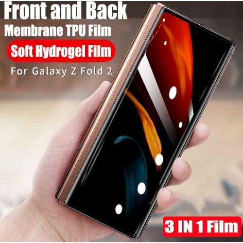 3in1 For Samsung Galaxy Z Fold 2 Film Transparent Front Back Soft TPU Screen Protector For Samsung Galaxy Fold Z Flip Nano Film