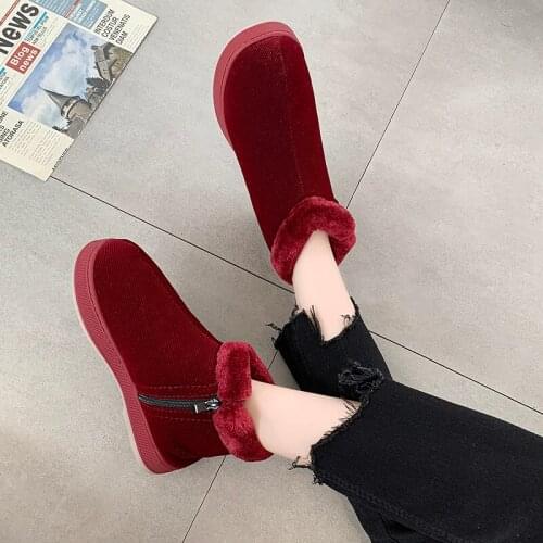 Size 36-45 2020 Winter Snow Boots Women High Quality Warm Plush Ankle Boots Mid-Calf Comfortable Outdoor Non-slip Boots Female