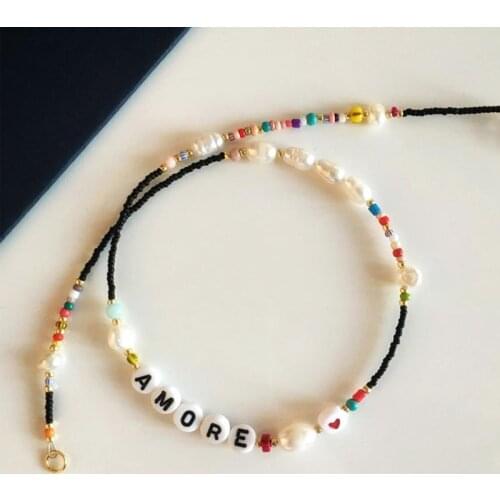 Women exquisite charm name necklace new design beaded choker birthday gift for friends handmade bohemian pearl Accessories