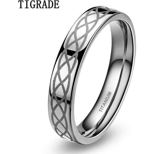 Tigrade 4mm High Polished Silver Color Titanium Ring Women Fashion Wedding Band Women Unisex Personality Simple Ring Bague Homme