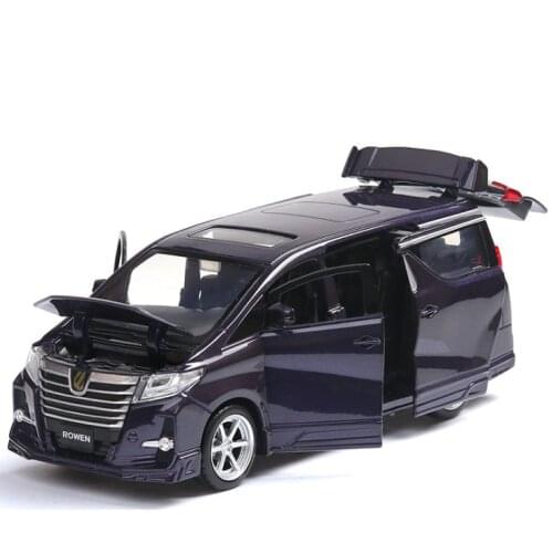 1:32 Toyota Alphard MPV model alloy pull back car model 4 open the door with sound light kids toys
