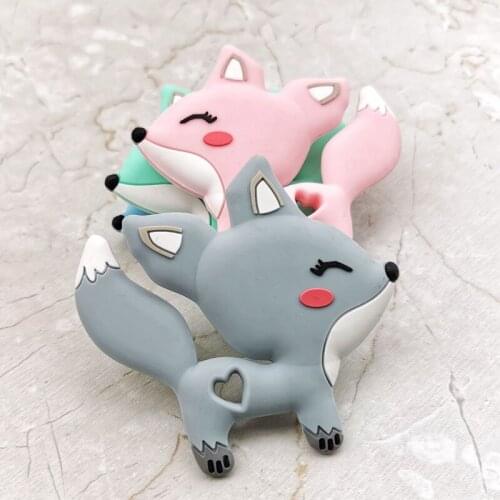 1PC Baby Teether For Teeth Fox Teething Accessories Nursing Teething Toy BPA Free Food Grade Silicone Teether For Newborn Infant