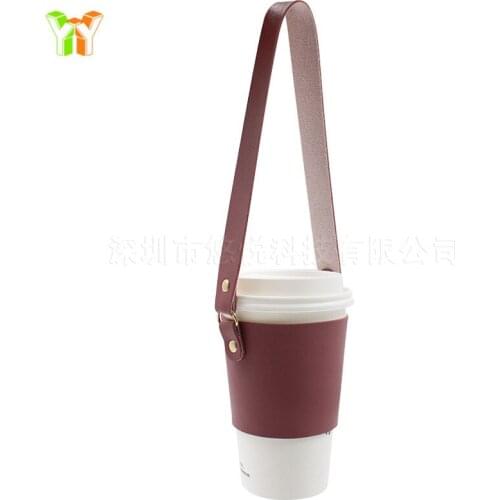 1 PCS Popular leather milk tea bag, creative Pu coffee cup cover, shopping fashion milk drink cup bag,Bottle Holder For Travel