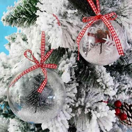 30Pcs Plastic Hollow Ball Christmas Hollow Ball Decoration Ball Sky Window Transparent Ball Candy Packaging Box