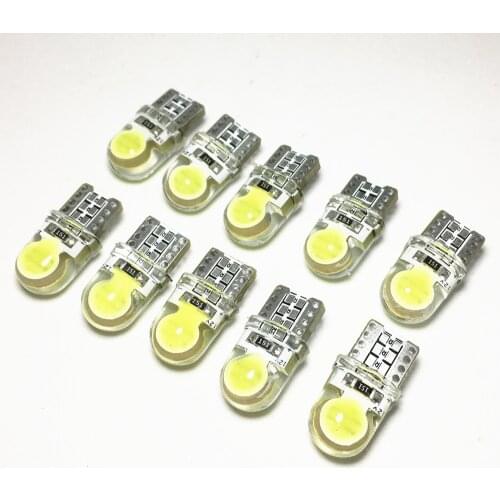 50Pcs Car Bulbs Instrument Lights T10 LED W5W 168 194 Trunk Lamp COB White Turn Signal Clearance Lights License Plate Ligh 12V