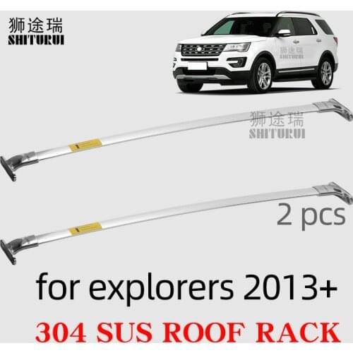 SHITURUI For Ford explorer 2007+ 2008 2010 2018 2019 2017 Serultra quiet truck roof bar car special aluminum alloy belt lock