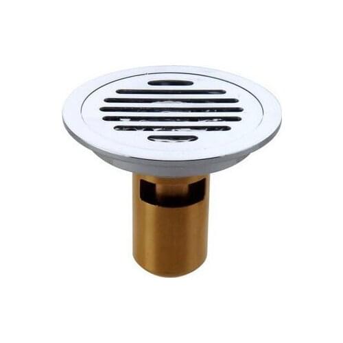 Free Shipping!! Brass Shower Room U Type Deep Water Floor Drains Deodorant Floor Drain Filter Strain Covers Chrome Plated