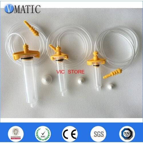 Free Shipping 5cc/10cc/30cc ml Glue Dispensing Pneumatic Syringe Barrel Adapter With Needles Each Size Have 2Sets Totally 6 Sets