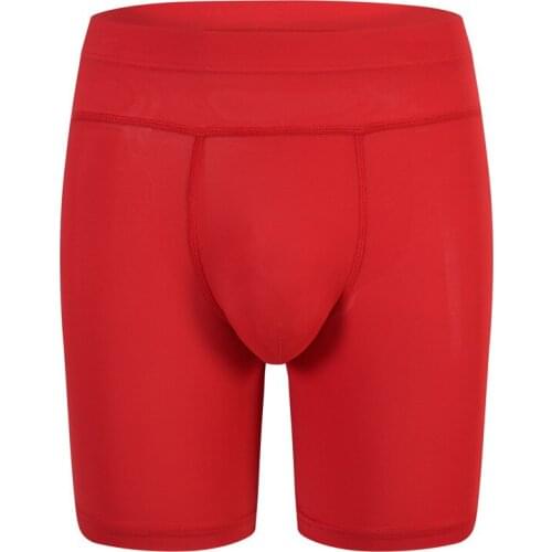 Euro code mens ice silk three-point pants loose U-convex design anti-grinding flat corner casual sports four-corner pantsT