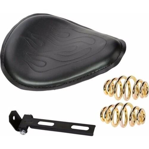 Black Leather Solo Driver Seat Base Spring Bracket For Harley Honda Yamaha Suzuki kawasaki Motorcycle