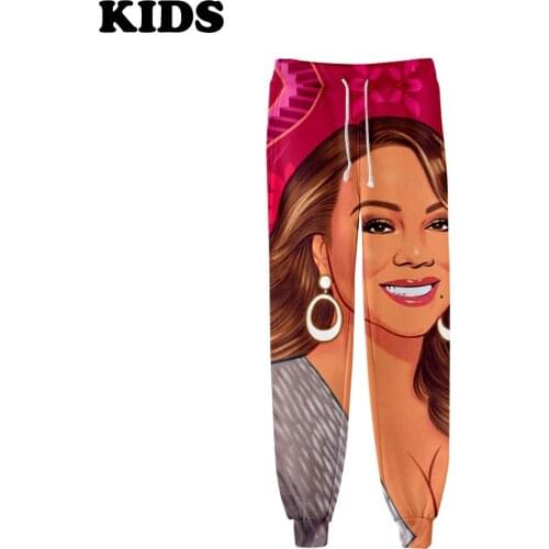 2 To 14 Years old Kids Trousers Singer Mariah Carey 3D PrintAutumn Winter Jogger Pant Ladies Casual Trousers Girls Sweatpants