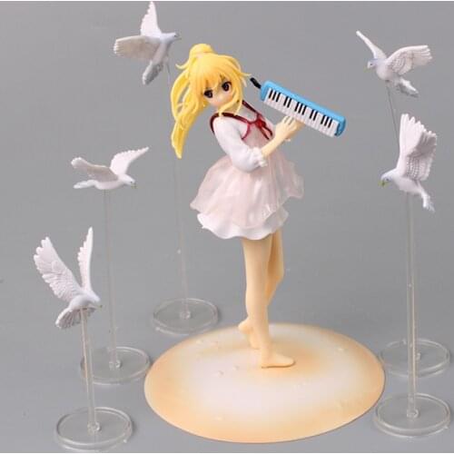 15cm Girl Miyazono Kaori White Dove Violin Cute Standing PVC Action Figure Anime Your Lie in April Cartoon Doll Gift
