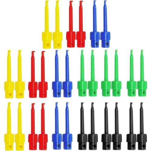 HLZS-30Pcs Measuring Clamps, Test Tips, Multimeter Wire Lead Test Clip, Electronic Mini Test Probe Set,Pcb Tester Grabber