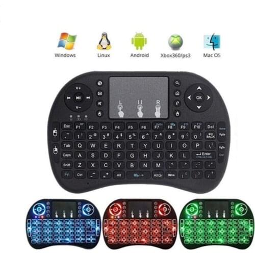 I8 Three Color Backlight Keyboard 2.4G Flying Mouse Remote Intelligent Controller Mini Keyboards Wireless Keyboard