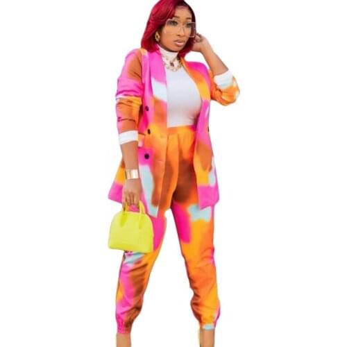 Autumn Winter Streetwear Womens Set Long Sleeve Blazer And Pants Suit Office Lady Tracksuit Two Piece Set Fitness Outfits