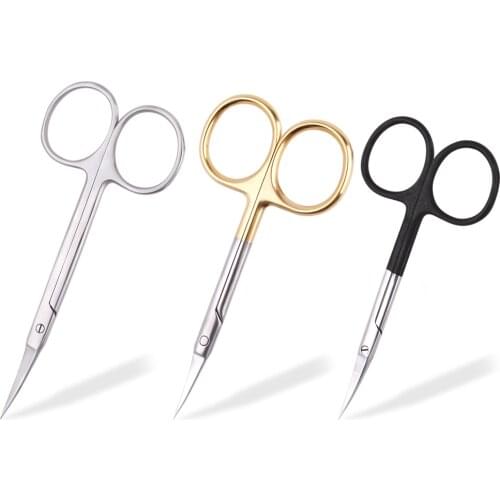 Manicure Scissors Curved Tip Regrowth Cuticle Clipper Pedicure Scissor Professional Stainless Steel Dead Skin Remover Nail Tools