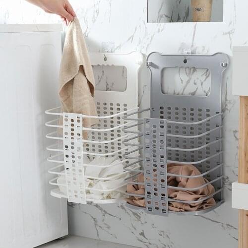 Multifunction Portable Laundry Basket Home Breathable Wall Mounted Punch-free Dirty Bucket Toy Dust Clothes Storage Baskets