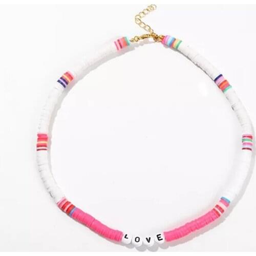 Fashion new letter short necklace multi-color style silicone jewelry choker summer wild neck accessories gift for girls Bohemia