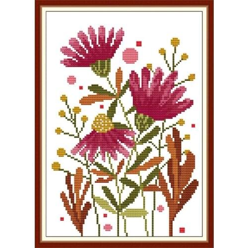 Flowercross stitch kit aida 14ct 11ct count printed canvas stitches embroidery DIY handmade needlework