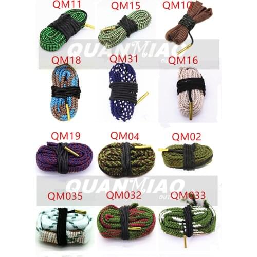 Hunting Gun Bore Cleaner .22 Cal.223 Cal.38 Cal& 5.56mm,7.62mm,12GA Rifle Cleaning Kit Tool Pistol Barrel Cal Rope Brush