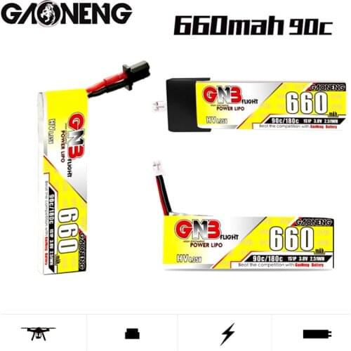 Original GNB 3.8V 660Mah 1S HV Lipo Battery 90C/180C 4.35V With PH2.0/GNB27 Plug For Emax Tinyhawk King Kong Ldarc TINY7 Drone