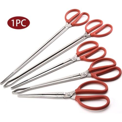 Stainless Steel Durable Anti Slip Multifunction Garbage Kitchen Seafood Reinforced Eels Clip Long Handle Crab Tongs Hand Tool