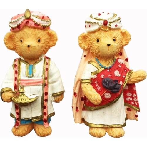 QIQIPP European fashion cute bear wedding dress with souvenir magnetic refrigerator Graduation married magnet