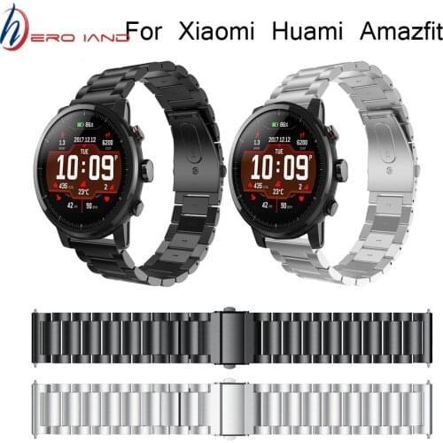 For Original Xiaomi Huami Amazfit Stratos 2 2S /For amazfit pace bracelet strap smart watch band 22mm Stainless steel Wristband