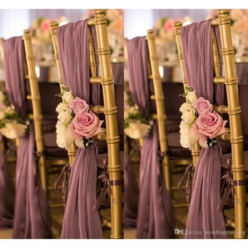 Romantic Oceanfront Garden Wedding Chair Cover Back Sashes Flower Banquet Decor Bow Christmas Birthday Formal Wedding Chair Sash