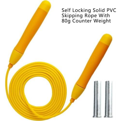 Self Locking Solid PVC Skipping Rope With 80g Counter Weight