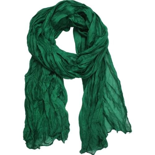 Silk Scarves Soft Women Cotton Chiffon Scarf Solid Foulard Femme Shawls Wraps Silk Bandana Head Scarf Hijab Casual Beach Towel