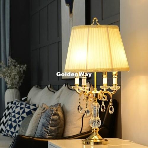 Nordic Modern Newly D40cm H75cm LED Golden Alloy Crystal Table Light Desk Light Wedding Candelabra for Table Lamp AC Lighting