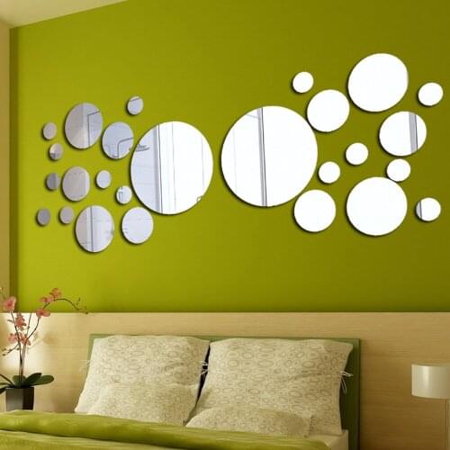Modern Acrylic Mirror Wall Stickers Living Room Sofa TV Backdrop Decor Bathroom Wall Decor Art Self Adhesive Wallpaper