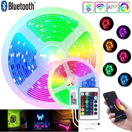 LED Lights DC 12V RGB 5050 Flexibele Bluetooth WIFI Lnfrared Control For Bedroom Party Holiday Decoration