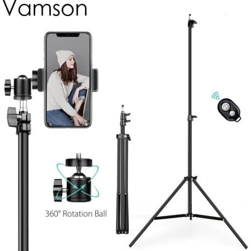 Vamson for Selfie Stick Tripod Phone Camera Travel Video Selfie Universal Mobile Tripod Live Video Bracket Bluetooth VLS03C