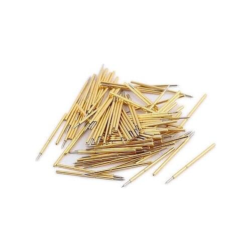 100pcs P048-B 0.5mm Dia 12mm Length Metal Spring Pressure Test Probe Needle