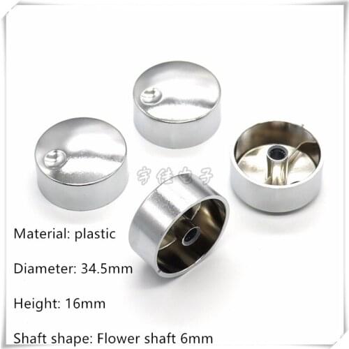 2 Piece 34.5*16MM silver plating plastic knob potentiometer rotary encoder volume switch knob suitable for flower shaft 6MM