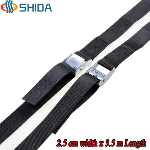2 PCS 1 inch 2.5cm * 3.5 Meters Metal Cargo Lashing Polyester Webbing Strap Ratchet Tie Down with Cam Buckle Winch Strap