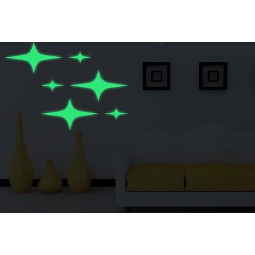 3203 star 10cm*18cm*6pcs 3cm*7cm*26pcs Luminous generation finely carved removable wall stickers for stylish childrens room
