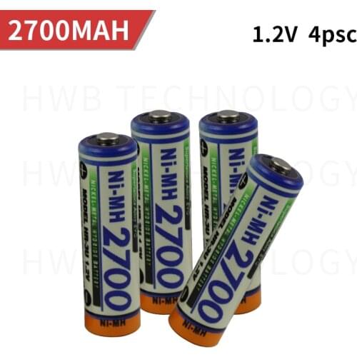 4PCS/lot New FOR SANYO 1.2V AA 2700mAh Third Generation Rechargeable upto Pre-charged With Case for Toys, MP3, Camera Free