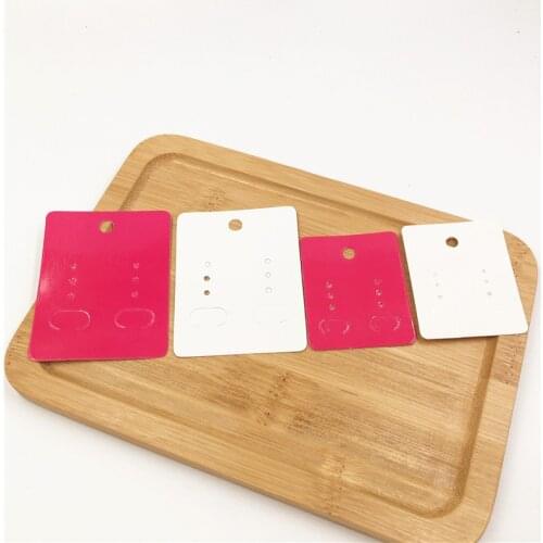 50pcs 6.5x5cm/5x4cm Paper Rose Red Color Earring Cards Fashion Ear Stud Displays Cards Jewelry Eardrop Packaging Cards
