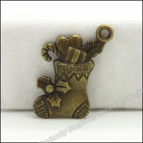 60pcs Vintage Charms Shoe Pendant Antique bronze Fit Bracelets Necklace DIY Metal Jewelry Making