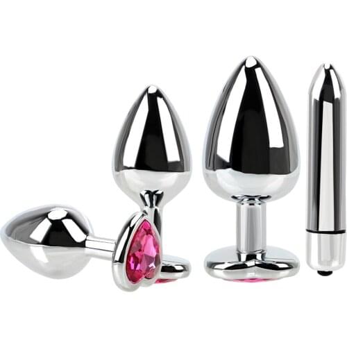 Stainless Steel Anal Plug Bullet Vibrators Sex Toys For Men Prostate Massager Butt Plug Vibrators Female Masturbation