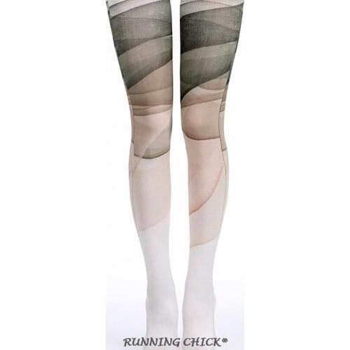 RUNNING CHICK Gradient Color Pantyhose COS White Bottoming