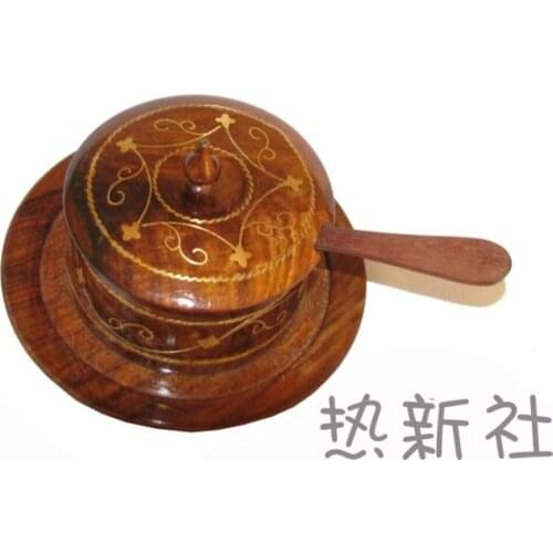 Wood seasoning box 6 inch copper wood carving handicraft art Phnom Penh seasoning box